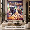 Mops (36) Temă Tapiserie Personalizată Nume Personalizat Text Tapiserie de Agățat pe Perete Decorațiune Fundal Casă