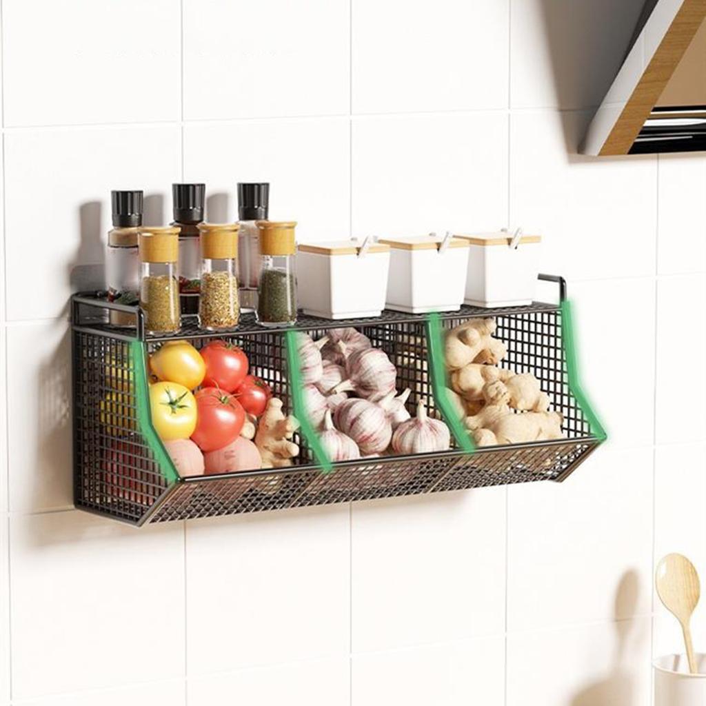 Optional Hanging Storage Basket Kitchen Fruit Vegetable Plates Dishes Tray Grocery Holder Kitchen Shelf Easy to Install