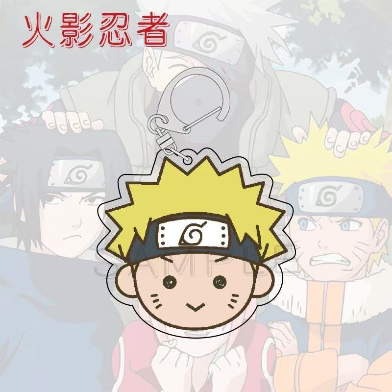 Anime Naruto Acrylic Keychain Accessaries Uzumaki Naruto Cartoon Keyring