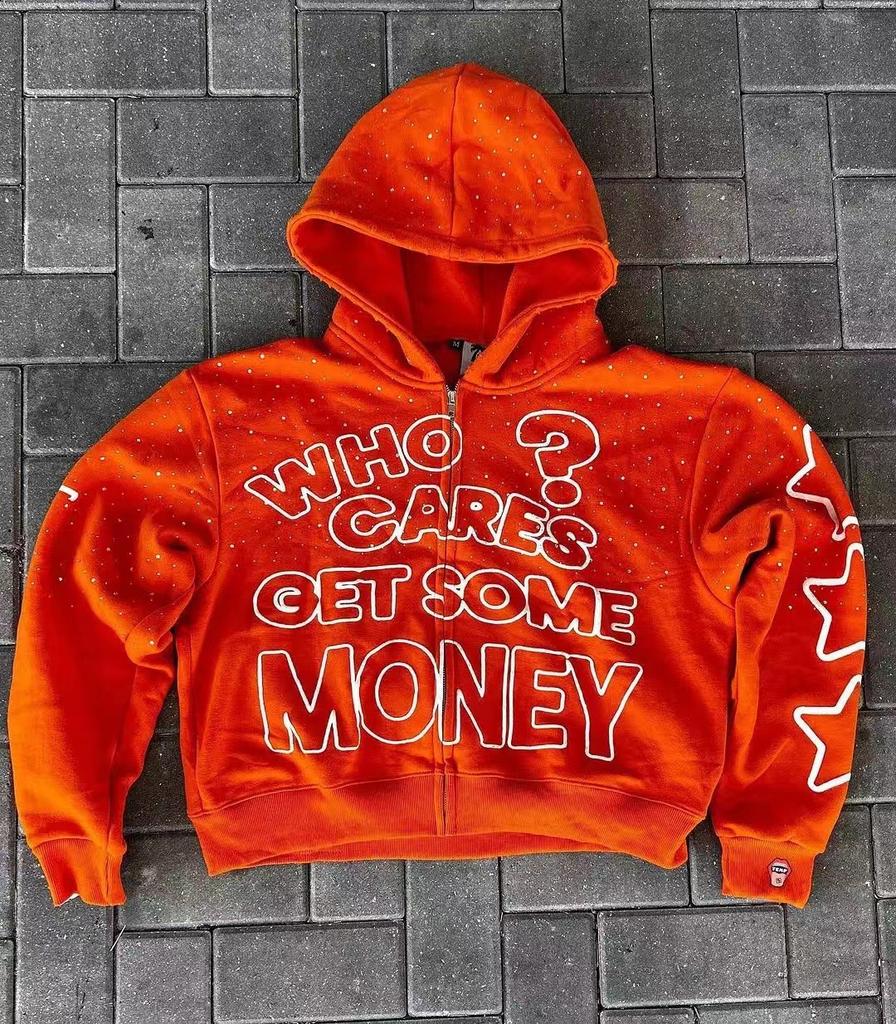 New digital 3D printing zipper Y2K sweater jacket for men and women