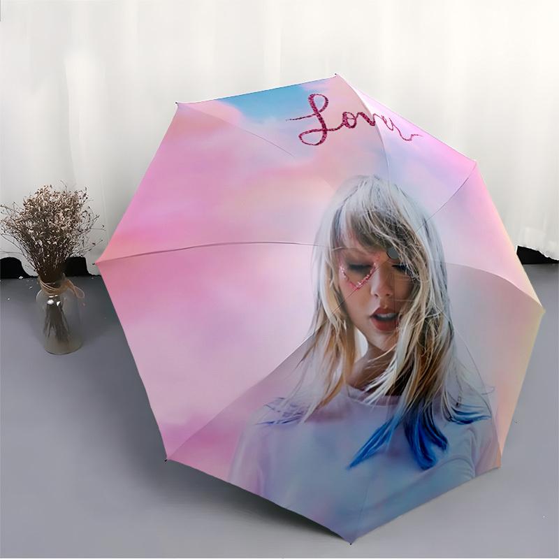 1pc Taylor Swift Automatic Open/close, Portable Folding Umbrella for Women & Men,Compact Parasol, Outdoor Accessory,, Durable Frame Yy250809199