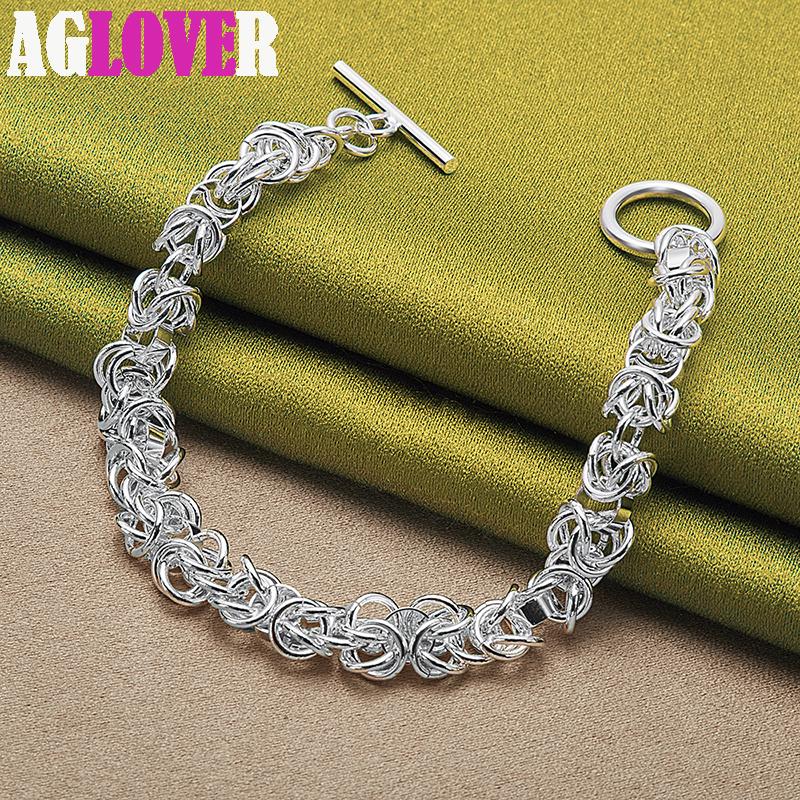 Bijuterii brățară cu cataramă OT cu lanț cerc interconectat din argint 925