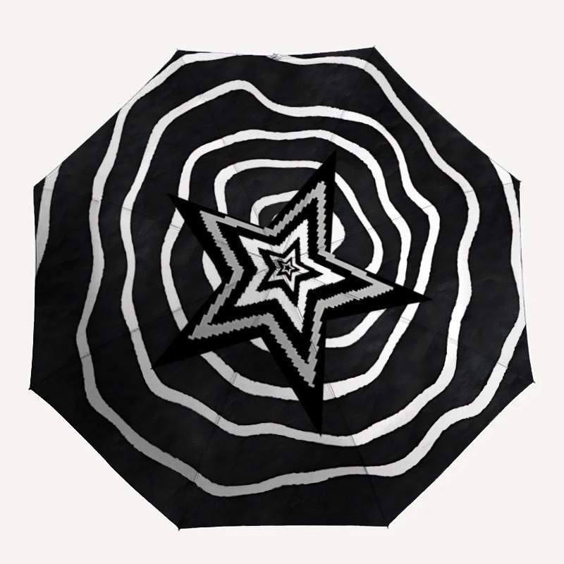 

1pc Star Pattern Automatic Folding Umbrella, Portable & Foldable Design with 8 Ribs, Casual Outdoor Accessory yy250805124