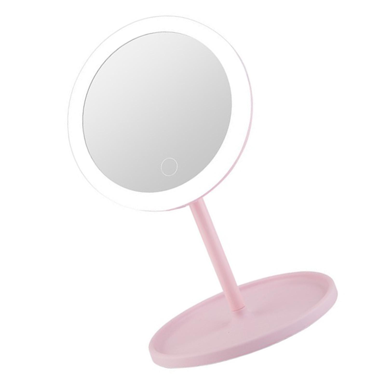 

Зеркало для макияжа со светодиодной подсветкой, USB-зарядка, регулируемая подсветка, портативное настольное зеркало для туалетного столика