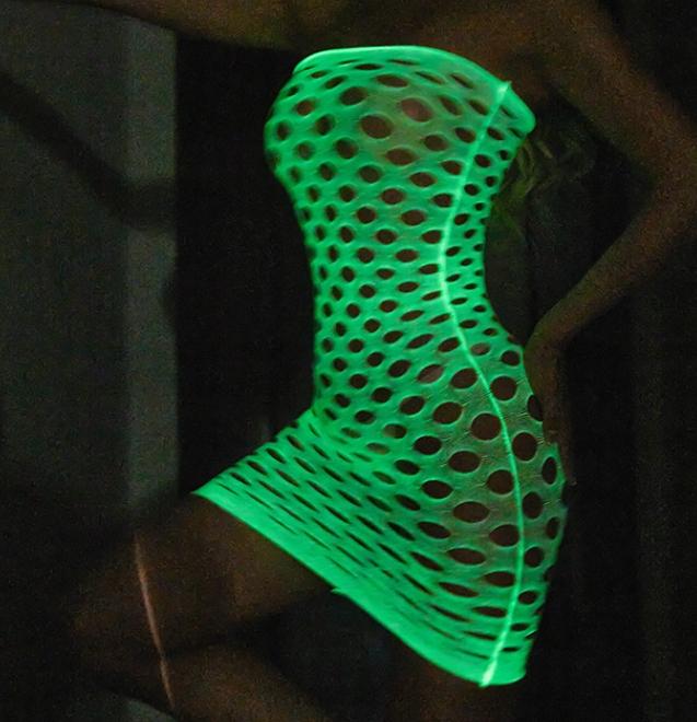 Glow in the Dark Mesh Bodystocking Sexy Women' Lingerie Set