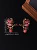 Retro Elegant Butterfly Earrings Fashion Temperament Design Earrings Medieval Natural Stone Stud Earrings