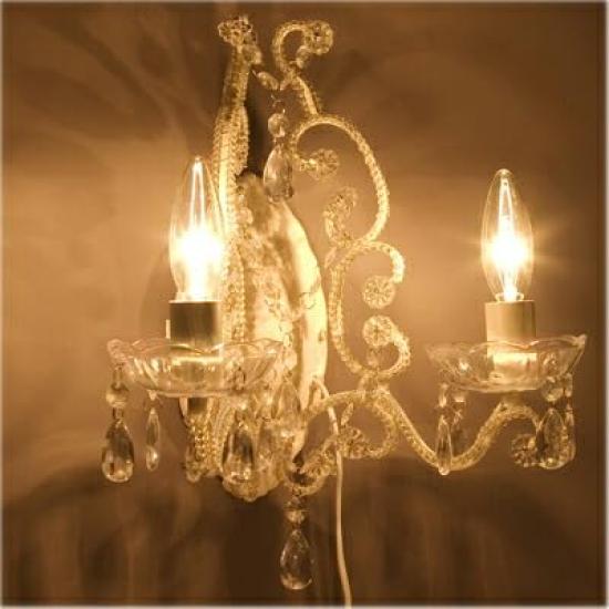 Akizuki Trading (Akizuki) Candelabru antic de perete în stil prințesă, 2 aplice bijuterie: interior-ak-67D304079 (Cremă)