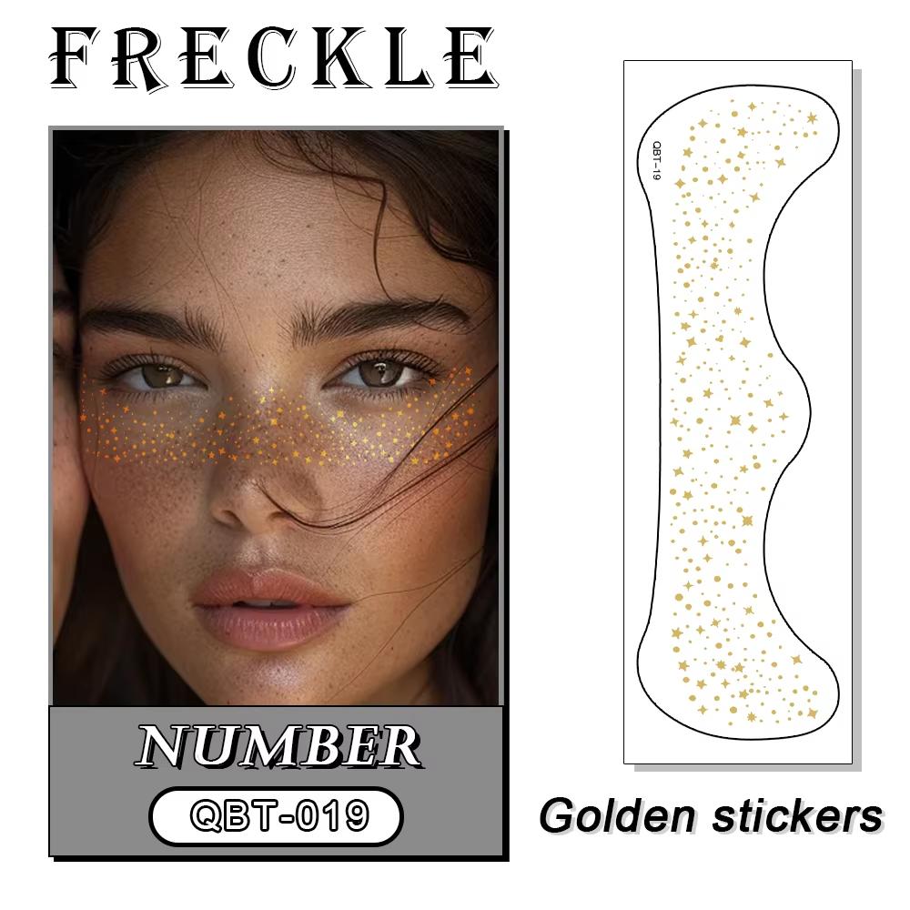 Custom Freckles Face Makeup Patches Sticker Temporary Tattoo Glitter Silver Freckles Face Tattoo
