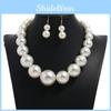 Pearl Jewelry Necklace For Women With Geometric Design And Water Wave Chain