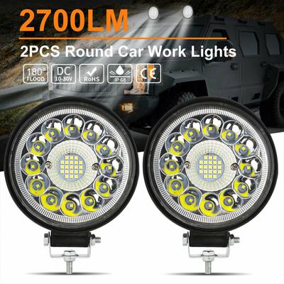 2 Pcs 4.5-inch 99w Car Led Work Light 9v-36v Truck Headlight Round Spotlight Waterproof Lamp
