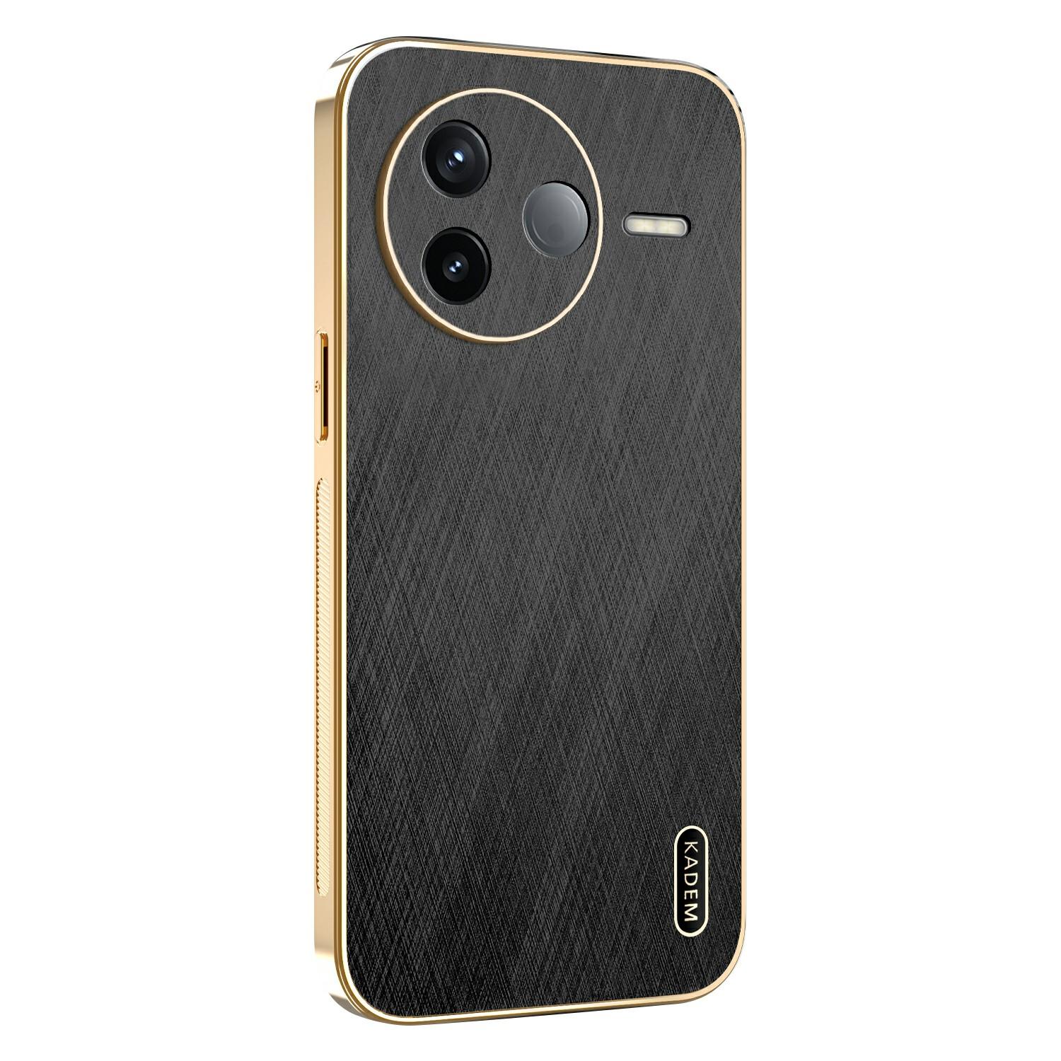 

KADEM For Xiaomi Civi 5 Pro 5G Case Electroplating Silk Texture PU+TPU Phone Back Cover Black