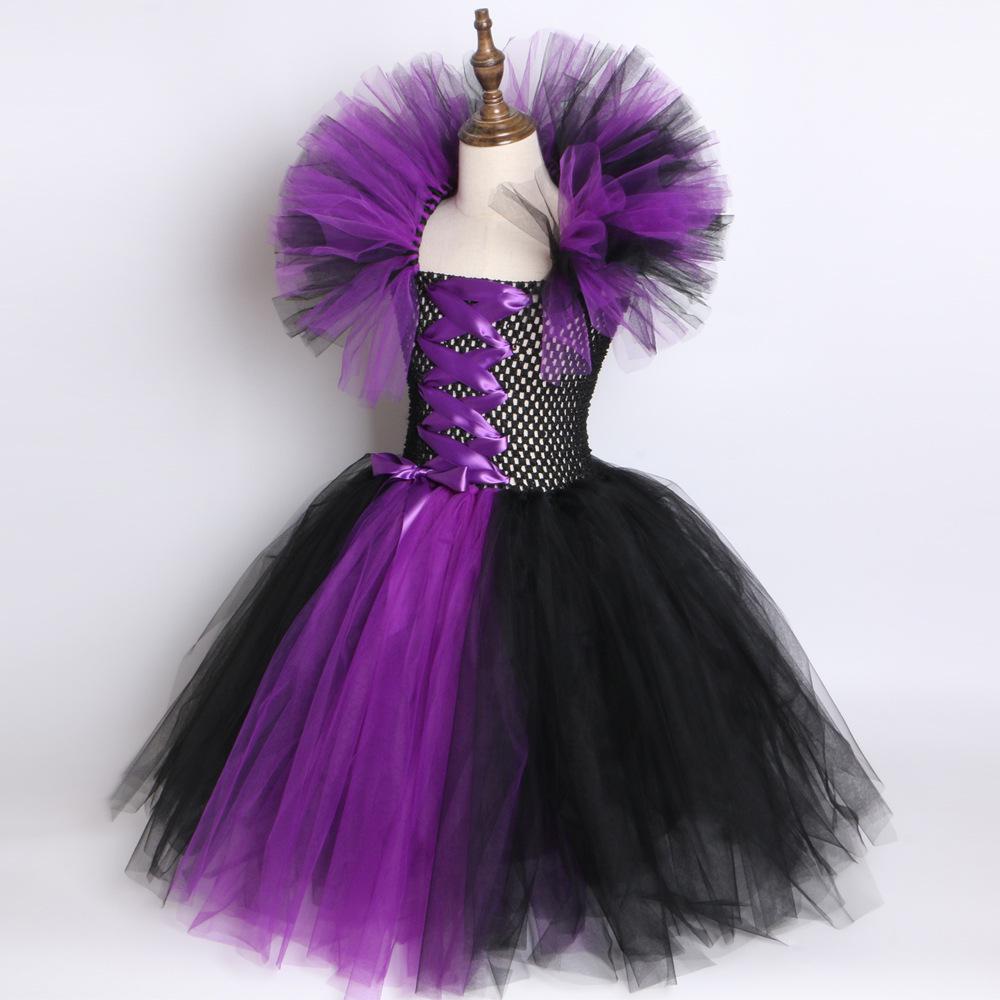 Costume Kids Girls Halloween Black Short Sleeved Dress Set Girls Dress