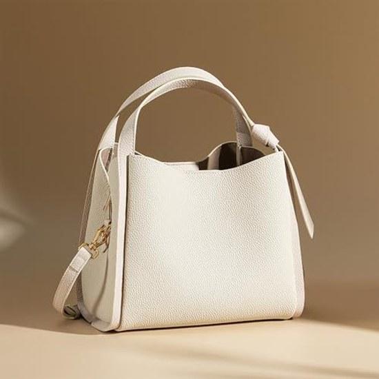 Kyoei-Tech Handbag Ladies High-Quality Genuine Leather Shoulder Bag Formal Carry Crossbody Silk Scarf Ultra-Lightweight 592g Self-Standing Stylish