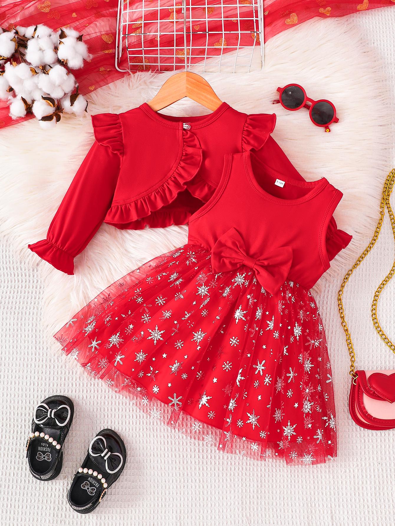 

Наряд для девочек, пальто с длинным рукавом с принтом, куртка и платье, комплекты детской одежды 24 красный