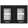 Wall Mounted Cabinet with Door 2 Pcs Black Oak Effect 60 X 31 X 40 Cm