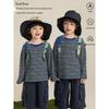 Kids' Striped Long Sleeve T-Shirt with Spliced Straps