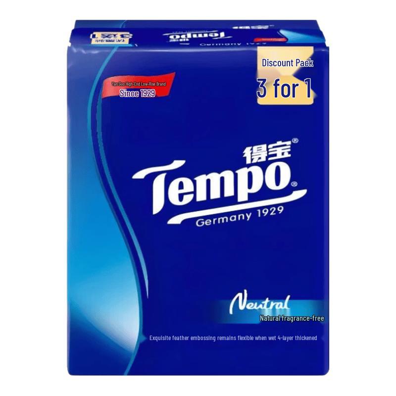 Tempo Thickened 4-Ply Unscented Facial Tissues