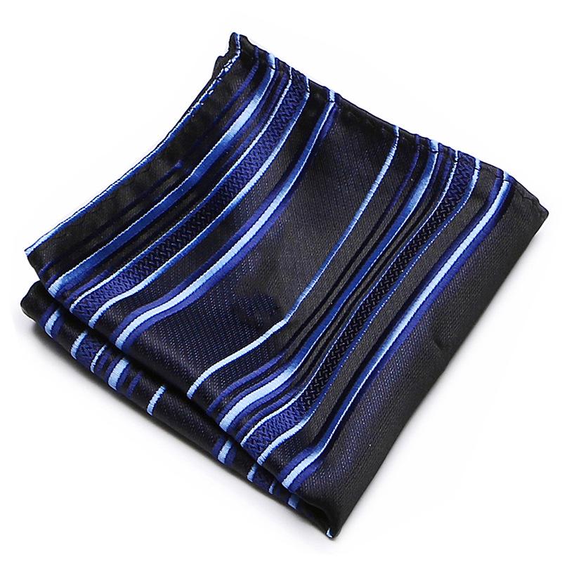 Men's Striped Jacquard Pocket Square for Weddings and Business Suits