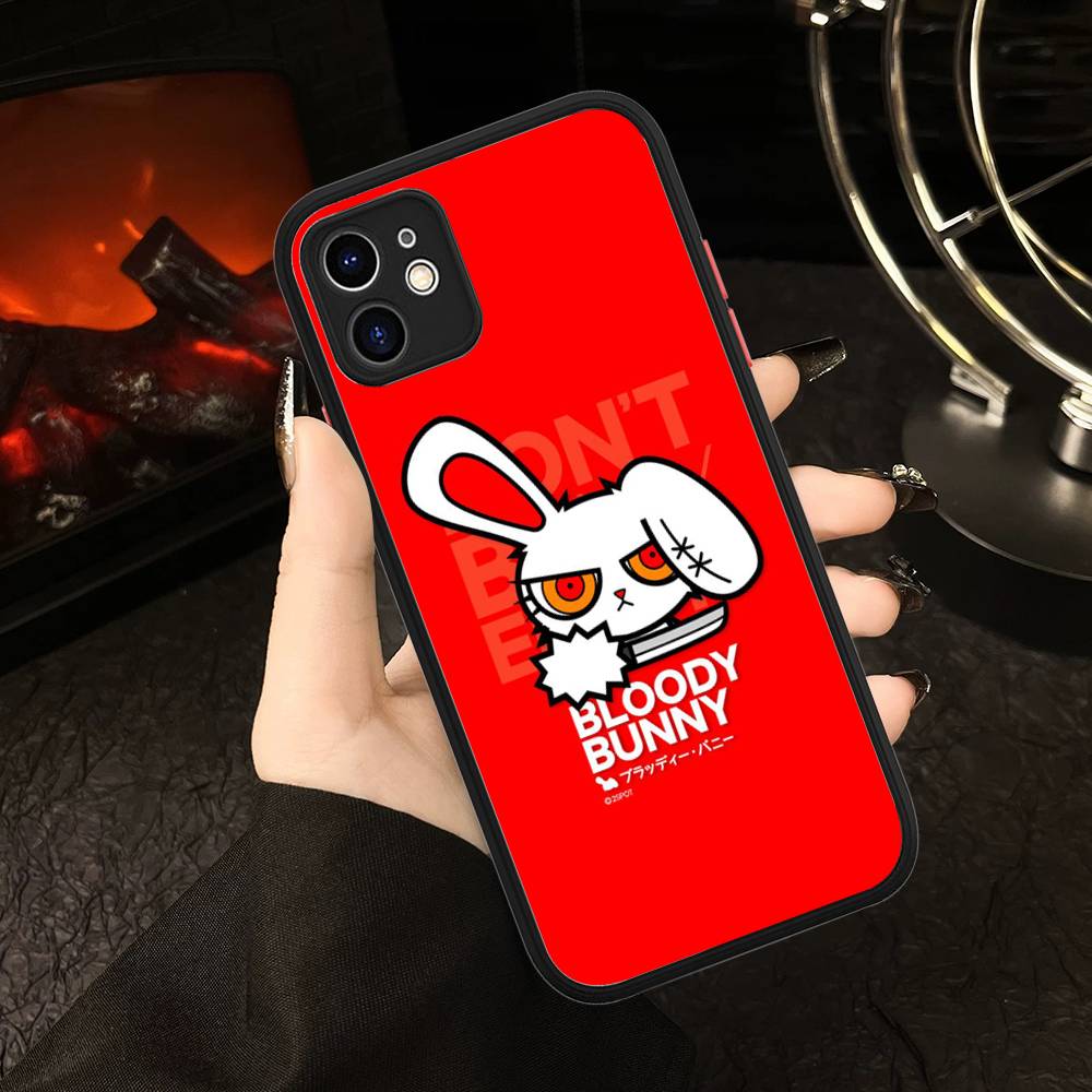 

Anime B-Bloody Bunny For IPhone 16 15 14 Plus 13 12 11 Pro Max X XS MAX Translucent Matte Shockproof Cover iphone Xs Max