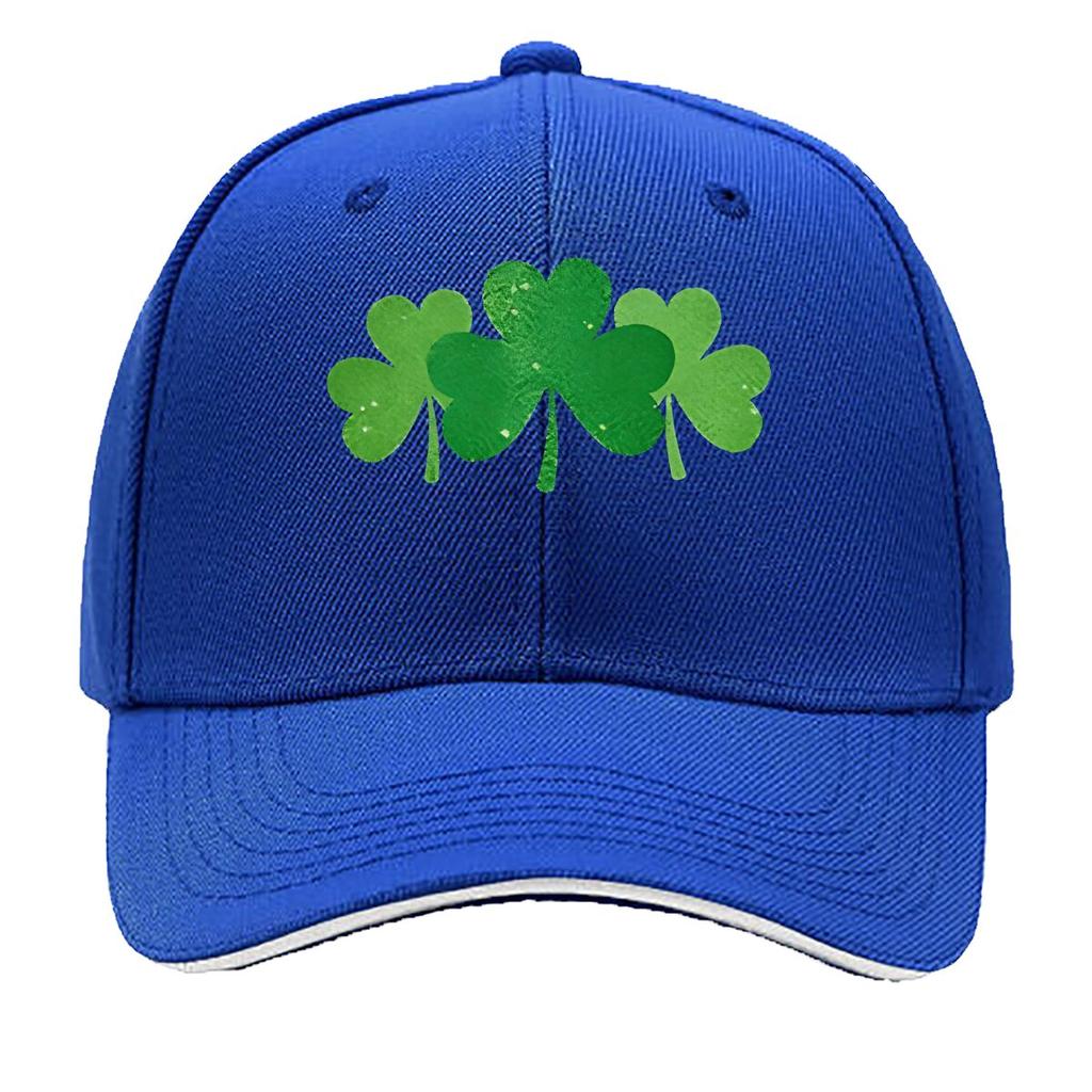 Green Clover Print Baseball Cap  Casual  Adjustable Snapback Ideal for Outdoor Travel and Campi Sandwich Baseball Cap