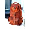 20" Big New Genuine Leather Back Pack Rucksack Travel Bag For Men's and Women's