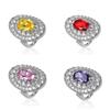 New European and American Style Luxury Colored Treasure Ring, High-end Exaggerated Party Atmosphere Ring Set