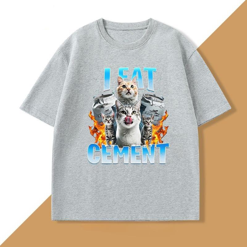 I Eat CeUnisext Funny Cat Meme Tee Shirt for WOMEN and Unisex Stupid Ugly Unhinged Tshirt Summer Short Sleeve Cotton Tshirt Clothing