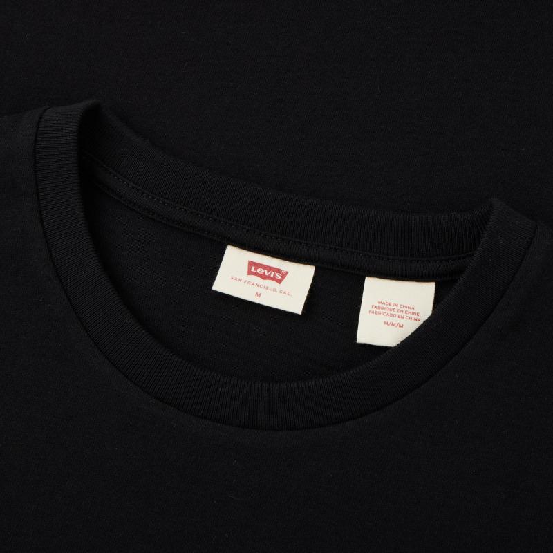 Levis Solid Color Round Neck Simple Pullover Short Sleeve Regular T-Shirt Women T-Shirts Black A9271-0001