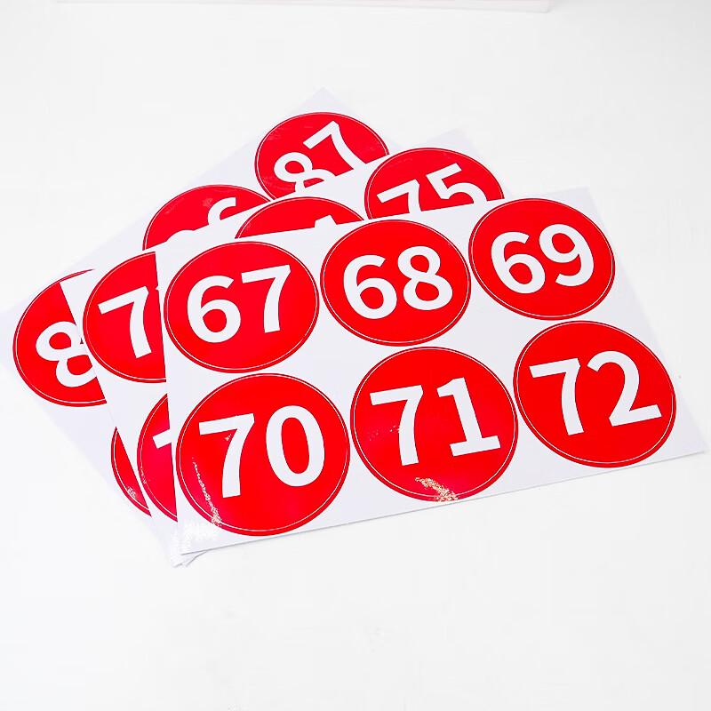 Waterproof PVC Round Number Stickers