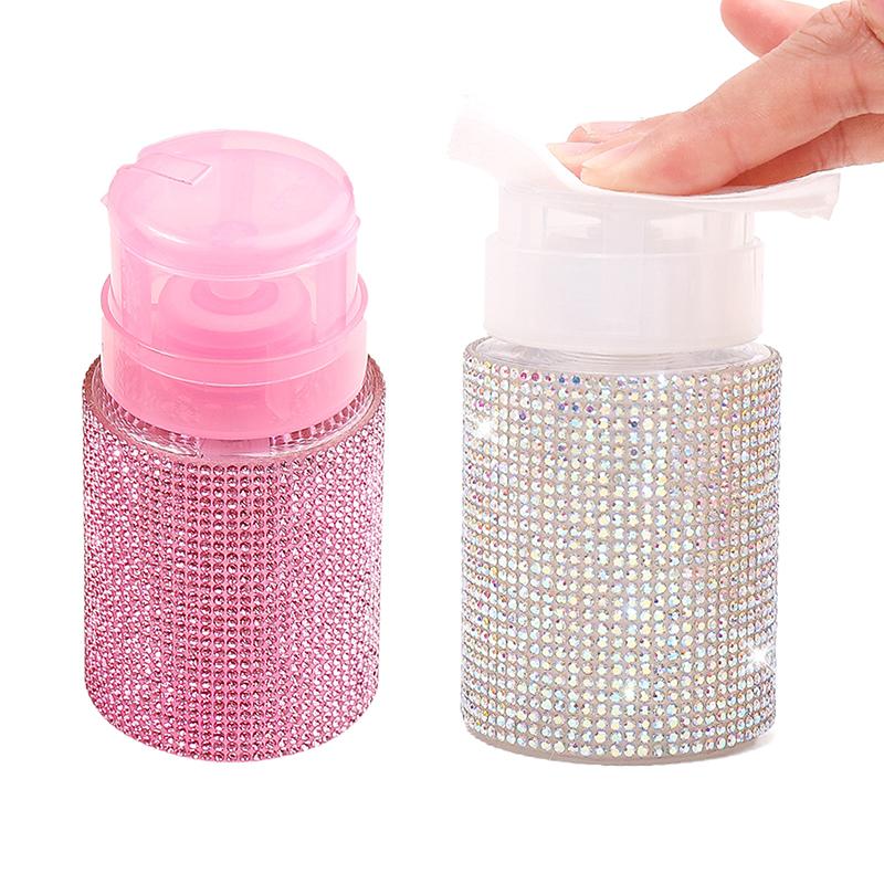 1 Stück Diamant Nagel Nachfüllbare Flaschen Leer Presspumpe Spender Nail Art Nagellackentferner Reiniger Make-up Flasche Maniküre Werkzeug