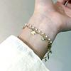 Korean Style Double Layer Pearl Gold Butterfly Necklace - Luxury Simple Sweater Chain
