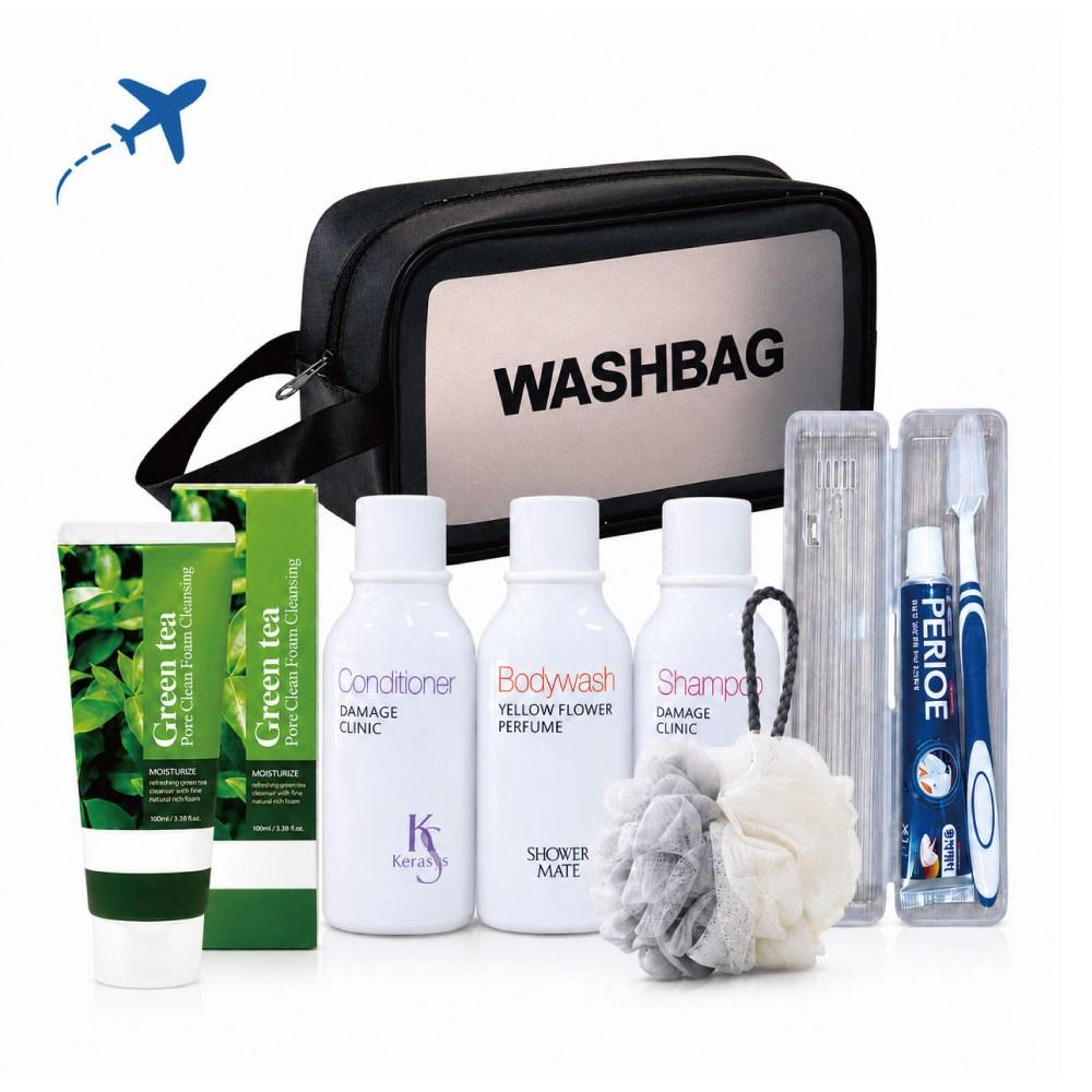 8-Piece Travel Toiletry Set (Kerasis Shampoo, Conditioner, Body Wash, Waterproof Pouch), 1 set