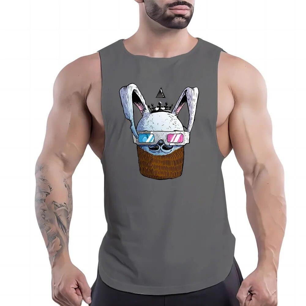 Four Seasons Leisure Cartoon Tierdruck Outdoor Freizeit Straße Ärmellose Weste Sommer Täglich Rundhals Atmungsaktiv Und Schlicht