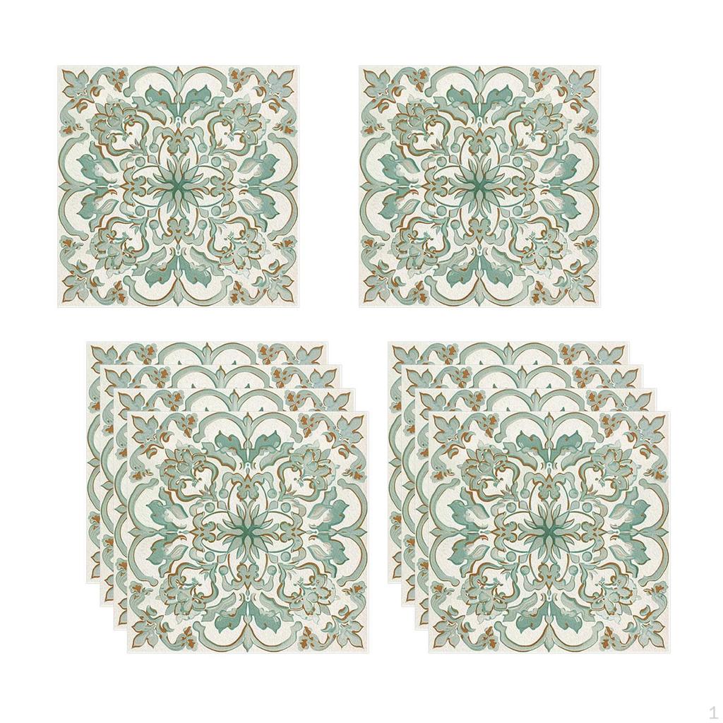 Square Vintage Flower Tile Stickers Home Wall Decor
