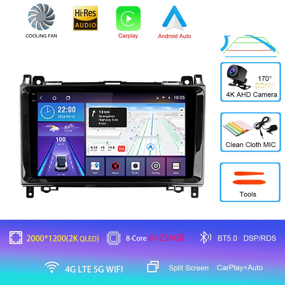 Radio auto Android 14 pentru Mercedes Benz B200 Sprinter W906 W639 AB Class W169 W245 Viano Vito Player Multimedia 2 Din Stereo DSP