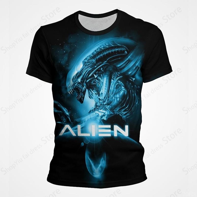 Movie Alien Mutation 3D Printed T-shirt Men's Fashion Hip Hop Trend Short Sleeve Top Cartoon Anime Role Playing Costume