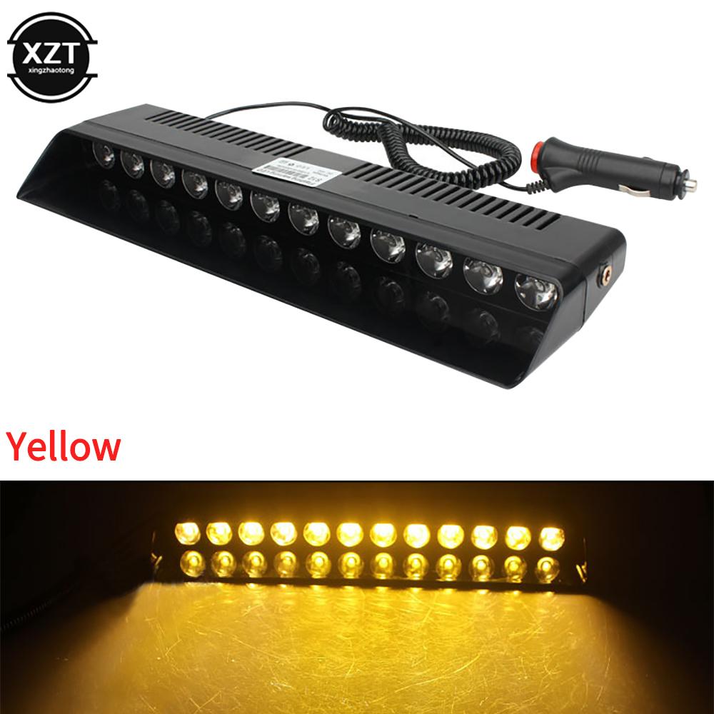 Car Strobe Flashing Lights Lamp 12LED Red/Blue/Amber/Yellow/White Police Led Flasher Emergency Warning Light For Car 12V 12W