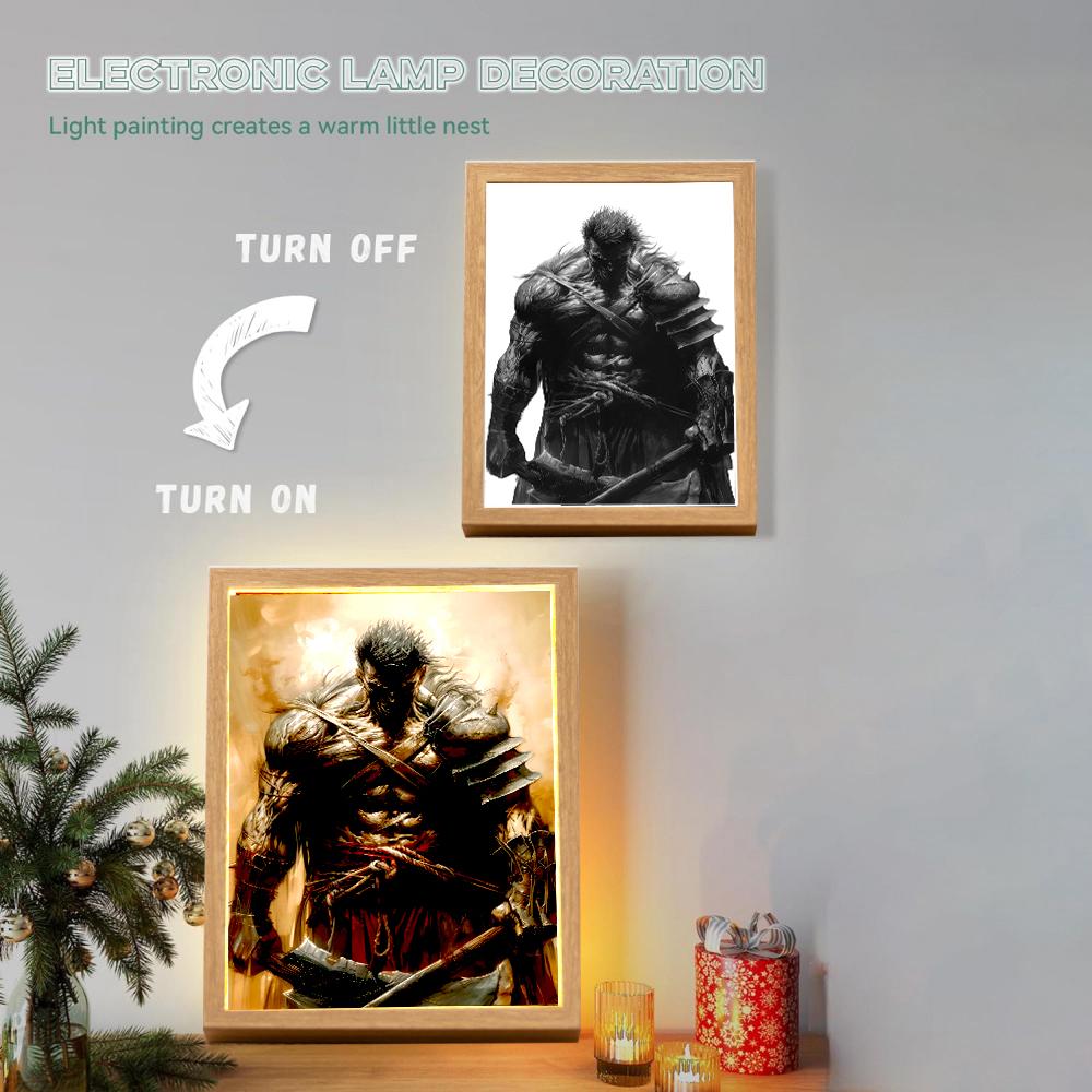 Anime Light Painting Photo Frame Berserk Behelit Griffith Action Figures Moon Lamps Led Night Light Bedroom Decor Birthday Gifts