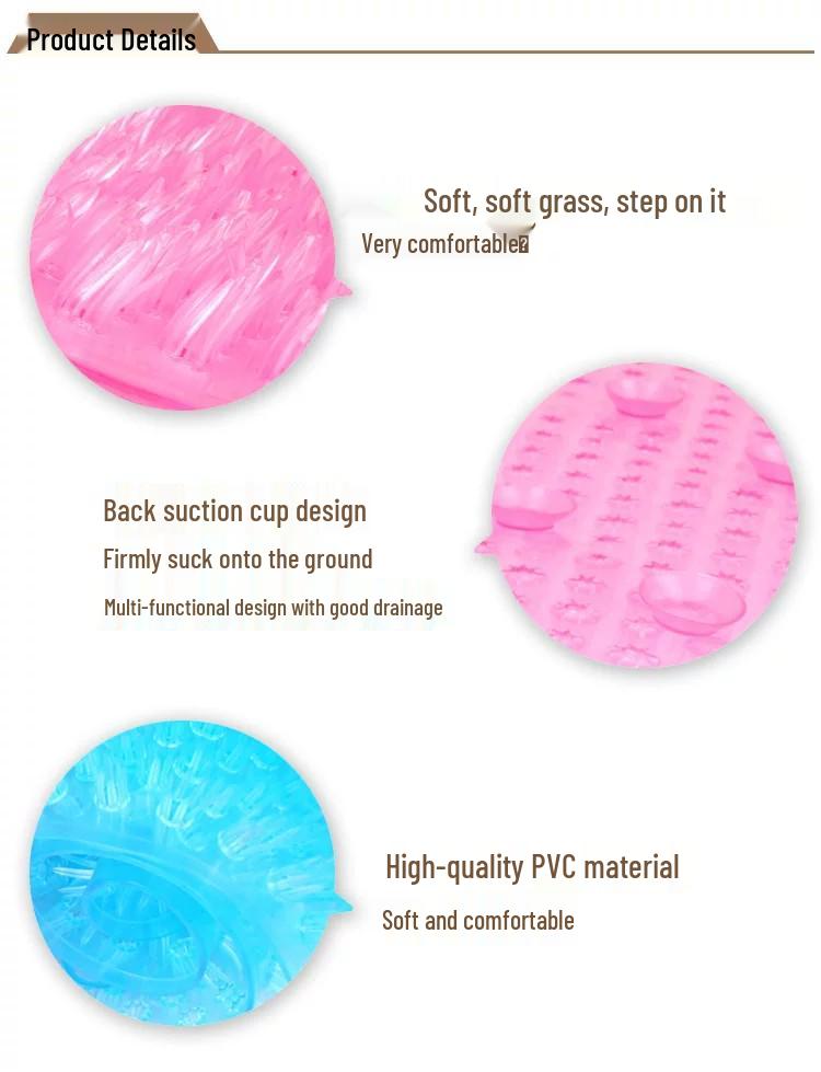Soft Anti-Slip Shower and Bath Mat with Suction Cups