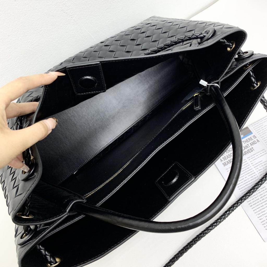 Borsa a tracolla messenger a tracolla portatile in corda intrecciata in pelle da 45 cm con chiusura a nodo a otto, borsa a tracolla da donna alla moda transfrontaliera