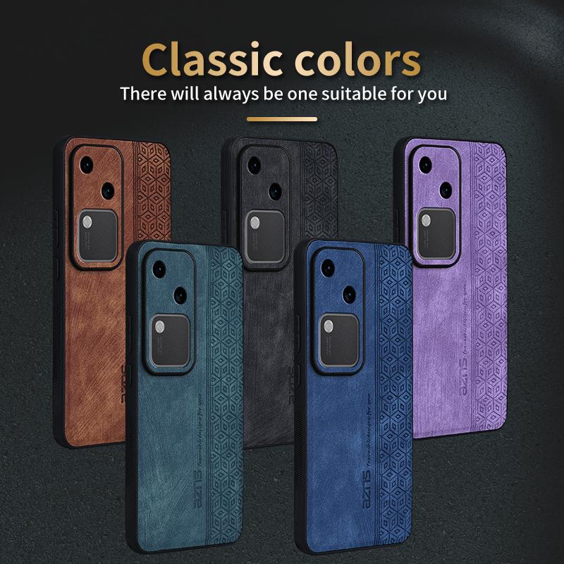 For Vivo V30 5G Back Cover Skin Feel Shockproof Leather Phone Case For Vivo V30 Coque Capa Bumper