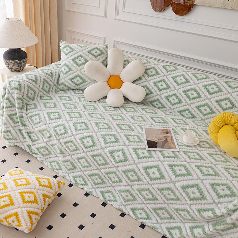 Зимний теплый плюшевый чехол на диван — фото 4