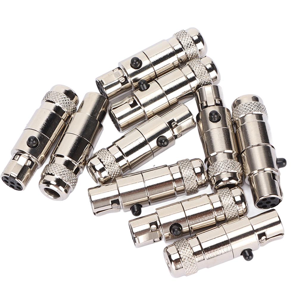10 Pcs XLR Female Head Mini Full Metal 6 Pin Female Connector for Microphone Cable Interface