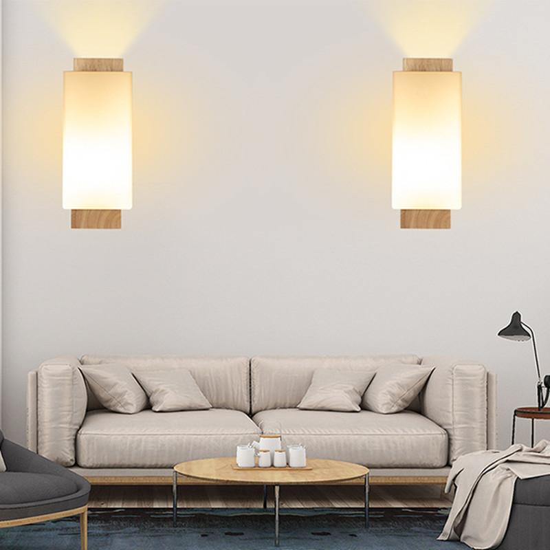 Aplice LED de Perete din Lemn Dormitor Noptieră Sfeșnic de Perete Casă Interior Living Alee Balcon E27 Hol Lumini de Noapte