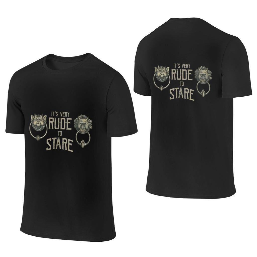 It S Very Rude To Stare Labyrinth Knockers Retro Hong Kong Style Reversible Tshirt Sweet Girl Girlish Feeling Embroidery Tees