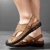 New Closed-Toe Slippers Men's Leather Summer Breathable Hollowed Leisure Sports Hole Outdoor Beach Sandals