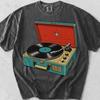 Retro Pop Art Record Player Graphic Tee, Comfort Colors Cotton Shirt