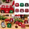 2Pcs Portable Christmas Iron Candy Container Christmas Cheer Candy Holders Snacks Case with Colorful Seasonal Pattern