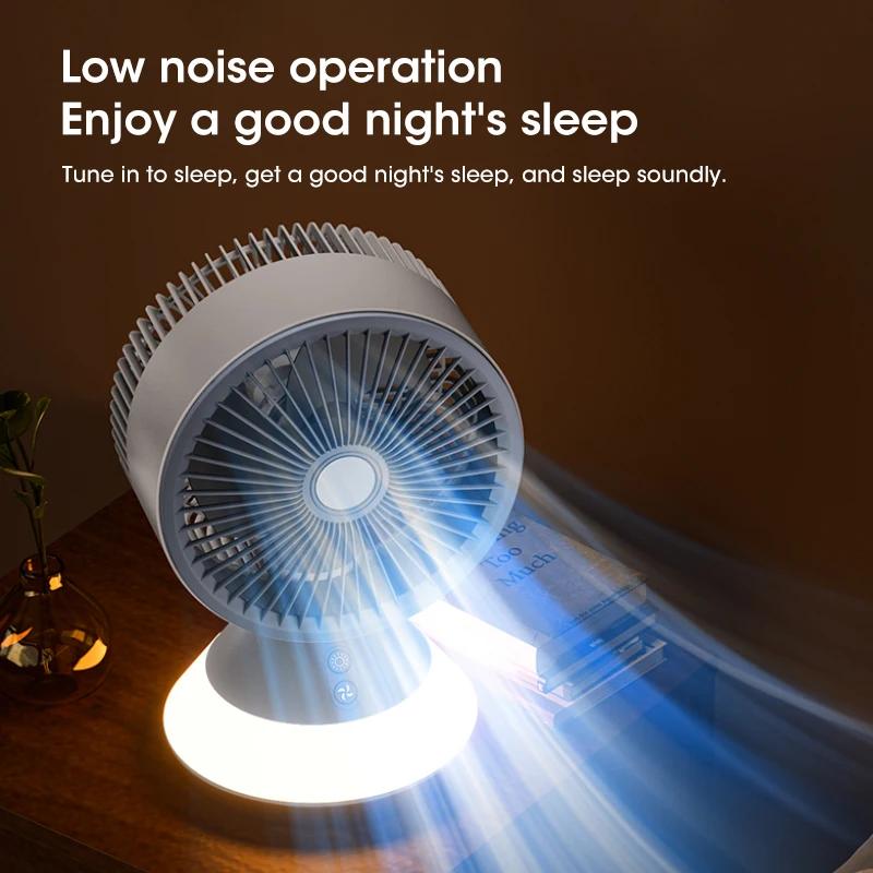 Air Conditioner Fan Portable Desktop Camp Fans Mini mobile Silent Cooling Appliances Rechargeable Household Fan With Night Light