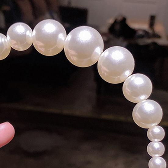 Fashion Women Hair Hoop Handmade Non-slip Faux Pearls Headband Accessory for Wedding